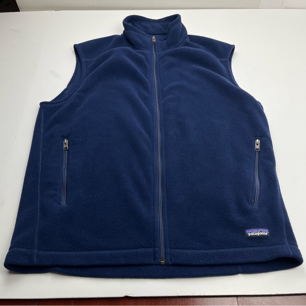 Patagonia Navy Blue Fleece Synchilla Vest Mens Size XL Full Zip Outdoor Winter